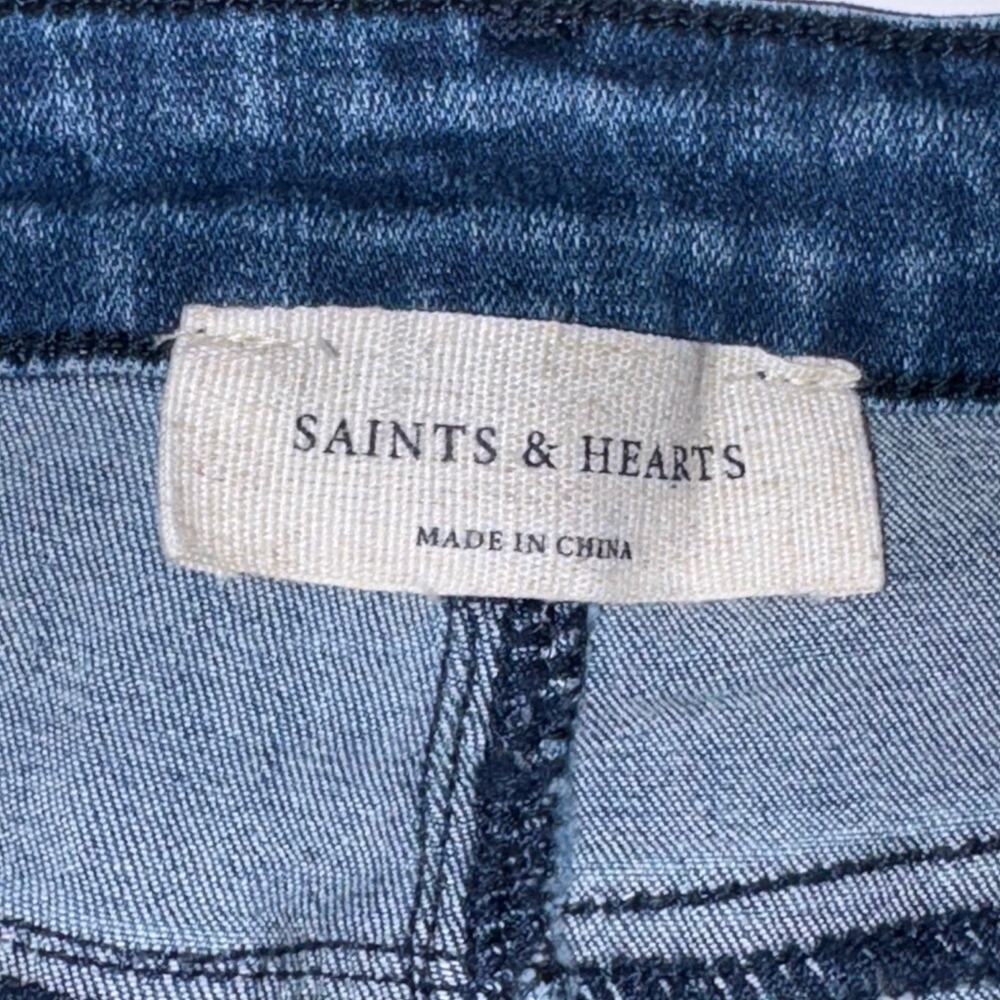 Saints & Hearts Western Cowgirl Wide Flare Stretch Denim Jeans Med - Picture 7 of 9